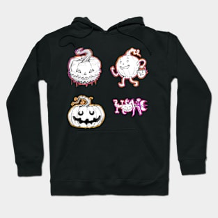 Halloween B&W Jack O' Lantern Sticker Pack Hoodie